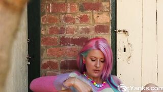 Inked Yanks Zahra Masturbating Outside