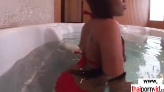 Amateur Thai 18 year old Cherry with tiny titted groaning on a huge white penis