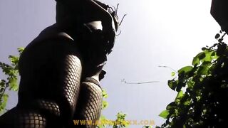 Inside the garden with stockings