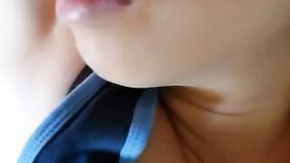 'Sshhhh or they will hear us!'. sexy chinese cunt with mouth gets cummed!
