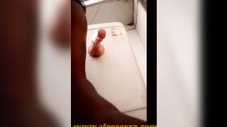 Huge toy snatch banged into front of the house