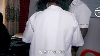 Young Sexual female medical doctor boned  school girl right into her office