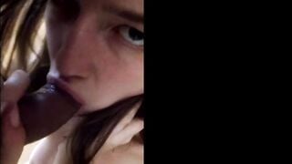 Before I did Porn. Amateur Hoe Blows Her First DICK on Camera!