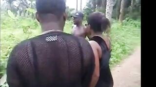 HE CAUGHT ME AND MY SIN SISTERZ INTO THE BUSH TRACK COMING BACK FROM THE NEXT VILLAGE AND HE PARADE US TO AN UNCOMPLETED BUILDING AND BANGED! US BLACK GIFT