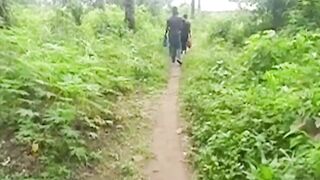 HE CAUGHT ME AND MY SIN SISTERZ INTO THE BUSH TRACK COMING BACK FROM THE NEXT VILLAGE AND HE PARADE US TO AN UNCOMPLETED BUILDING AND BANGED! US BLACK GIFT