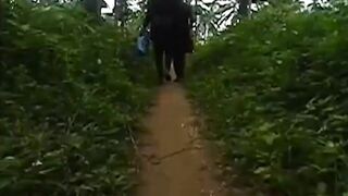 HE CAUGHT ME AND MY SIN SISTERZ INTO THE BUSH TRACK COMING BACK FROM THE NEXT VILLAGE AND HE PARADE US TO AN UNCOMPLETED BUILDING AND BANGED! US BLACK GIFT