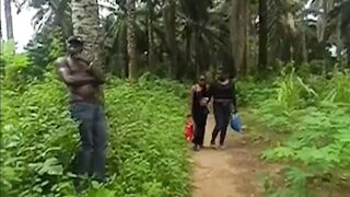 HE CAUGHT ME AND MY SIN SISTERZ INTO THE BUSH TRACK COMING BACK FROM THE NEXT VILLAGE AND HE PARADE US TO AN UNCOMPLETED BUILDING AND BANGED! US BLACK GIFT