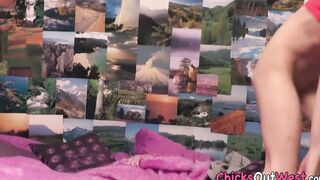 Solo aussie finger fucked her butt and sex toys snatch