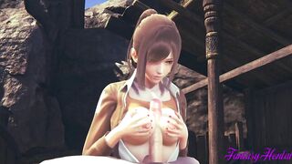 Attack on titans Cartoon 3D - Sasha is pounded while on a mission and liking like a bitch