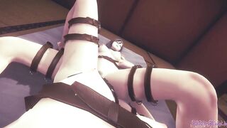 Attack on Titans Animated Yuri - Sasha and Mikasa scissor and then Mikasa eats her snatch