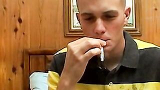 Bryce Corbin cant enjoy a cigarette without jerking off