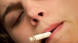 Ayden James solo cockstroking while smoking cig butt
