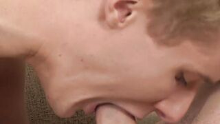 Charming young homo swallows cock in homemade video session