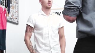 A shoplifting jock was disciplined with barebacking and dildo play
