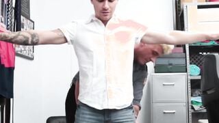 A shoplifting jock was disciplined with barebacking and dildo play