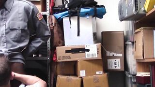 Hot inked thief gets barebacked by officers huge black dick