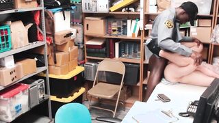 Hot inked thief gets barebacked by officers huge black dick