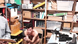 Young shoplifter sucks officers big cock before raw fucking