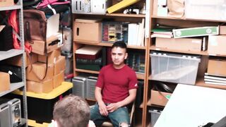 Young Latino devastated by security officers bare fat dick