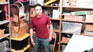 Young Latino devastated by security officers bare fat dick