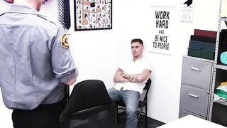 Cute twink caught stealing gets barebacked by police officer