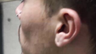 Tattooed Latino guy barebacked hard in a threesome