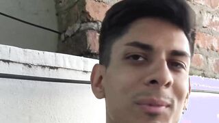 Naughty tattooed Latino fucked doggystyle bareback after BJ
