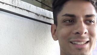 Naughty tattooed Latino fucked doggystyle bareback after BJ