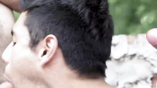 Straight latino twink sucks cock in public bareback 3way Hoe 2