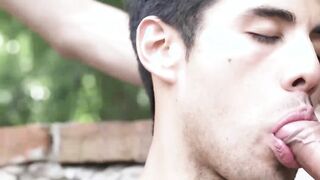 Straight latino twink sucks cock in public bareback 3way Hoe 2