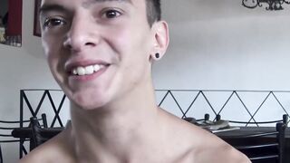 Cute straight Latino barebacked for the first time for money