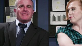 Blonde shemale anal fucks bound boss