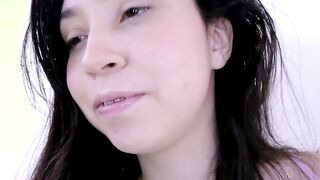 Cutest teen patiently handles sucks cock