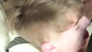 Pink haired twink bareback banged and cum blasted