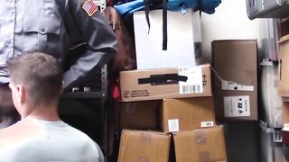Officers with huge black dicks strip down a hotly tattooed thief