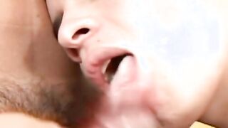 Skinny young latino hole barebacked into shooting jizz