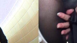 Hidden camera records Japanese girl dripping pussy juice