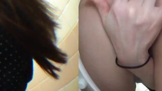 Hidden camera records Japanese girl dripping pussy juice