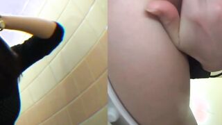 Hidden camera records Japanese girl dripping pussy juice