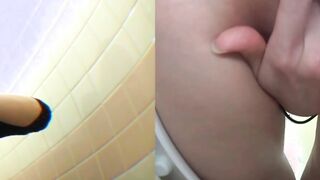 Hidden camera records Japanese girl dripping pussy juice