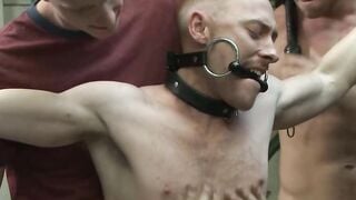 Bound employee rough flogged outdoors by his coworkers