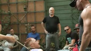 Bound employee rough flogged outdoors by his coworkers