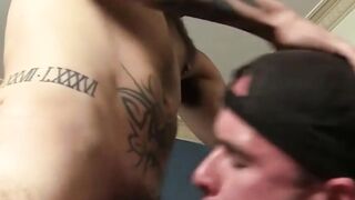 Adorable dudes Jay and Tristan enjoy in bareback fuck