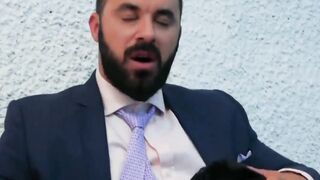 Rich men bang every others asses after hard day at work