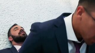 Rich men bang every others asses after hard day at work