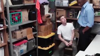 To punish himself the black officer gets some raw twink ass