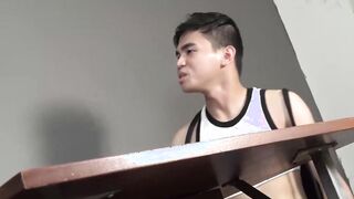 Officer Jace punishes Asian twink Gavin Winters virgin ass