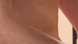 Twink jerks himself off and cums after being rawpounded hard
