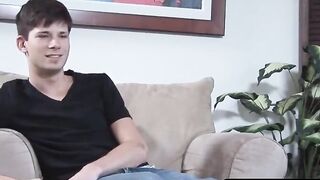 Gigantic dick twink Aaron will wank it rigid