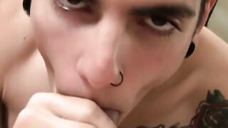 Jay and Mark dump their loads in Gideons cum hungry throat Hoe 2